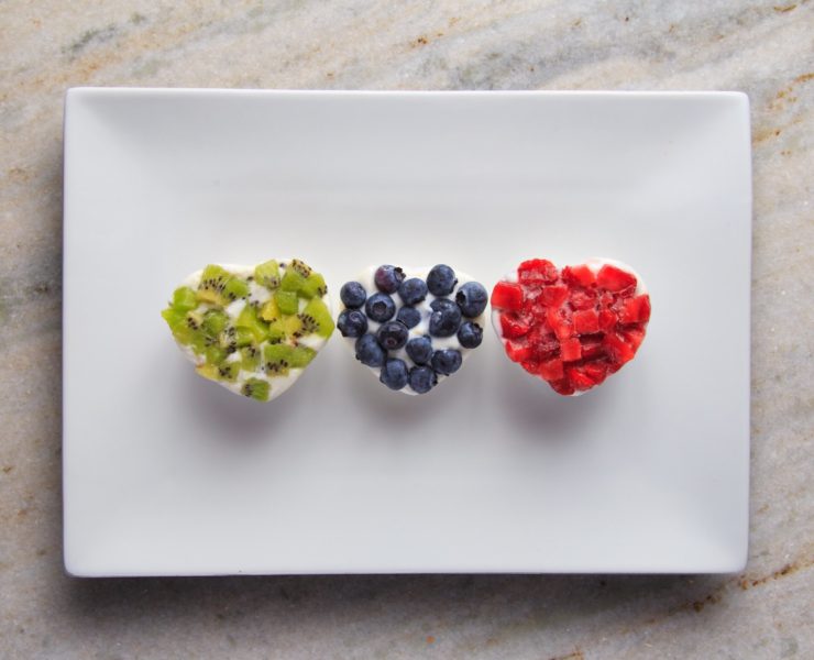 frozen yogurt fruit hearts